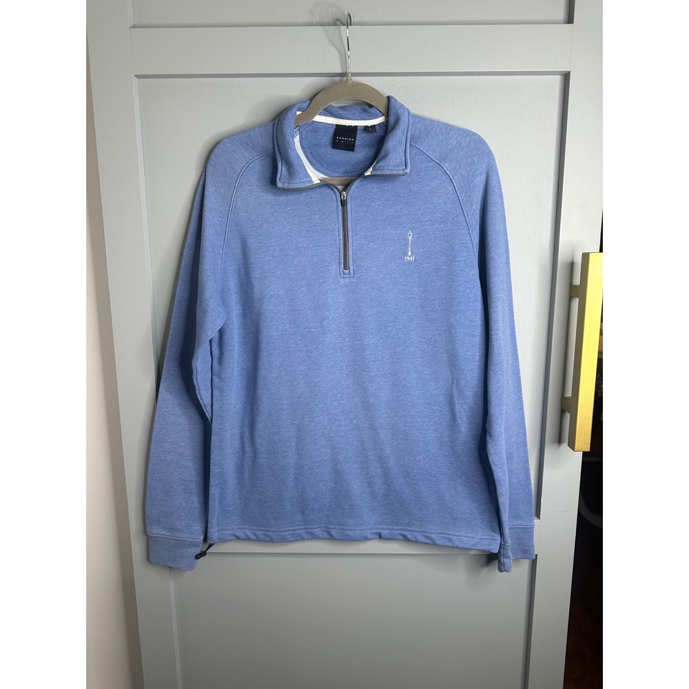 Dunning Golf Mens Quarter Zip Pullover Blue Heathered 1947 Logo Size S
